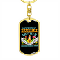 English Springer Mom Keychain Stainless Steel or 18k Gold Dog Tag Keyring-Express Your Love Gifts