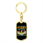 English Springer Mom Keychain Stainless Steel or 18k Gold Dog Tag Keyring-Express Your Love Gifts