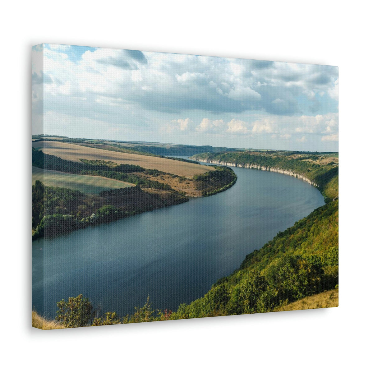 Enticing Sunny Day on the River Scene Beautiful Engaging and Lovely Beauty Nature Scene Perfect Blue Sky and River Wall Art Ready to Hang Unframed-Express Your Love Gifts
