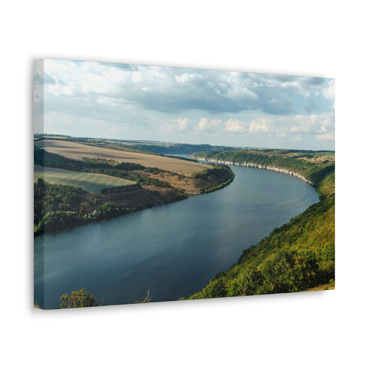 Enticing Sunny Day on the River Scene Beautiful Engaging and Lovely Beauty Nature Scene Perfect Blue Sky and River Wall Art Ready to Hang Unframed-Express Your Love Gifts