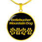 Entlebucher Mountain Dog Mama Circle Necklace Stainless Steel or 18k Gold 18-22" Dog Owner Lover-Express Your Love Gifts