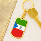 Equatorial Guinea Flag Keychain Dog Tag Stainless Steel or 18k Gold-Express Your Love Gifts