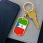 Equatorial Guinea Flag Keychain Dog Tag Stainless Steel or 18k Gold-Express Your Love Gifts