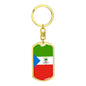 Equatorial Guinea Flag Keychain Dog Tag Stainless Steel or 18k Gold-Express Your Love Gifts