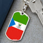 Equatorial Guinea Flag Keychain Dog Tag Stainless Steel or 18k Gold-Express Your Love Gifts
