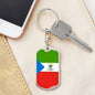 Equatorial Guinea Flag Keychain Dog Tag Stainless Steel or 18k Gold-Express Your Love Gifts