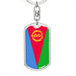 Eritrea Flag Keychain Dog Tag Stainless Steel or 18k Gold-Express Your Love Gifts