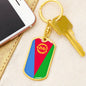 Eritrea Flag Keychain Dog Tag Stainless Steel or 18k Gold-Express Your Love Gifts