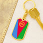 Eritrea Flag Keychain Dog Tag Stainless Steel or 18k Gold-Express Your Love Gifts