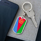 Eritrea Flag Keychain Dog Tag Stainless Steel or 18k Gold-Express Your Love Gifts