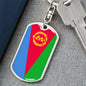Eritrea Flag Keychain Dog Tag Stainless Steel or 18k Gold-Express Your Love Gifts