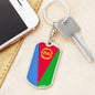 Eritrea Flag Keychain Dog Tag Stainless Steel or 18k Gold-Express Your Love Gifts
