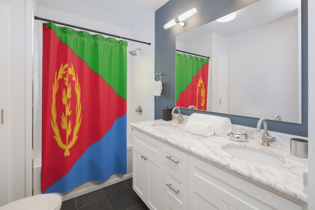 Eritrea Flag Stylish Design 71" x 74" Elegant Waterproof Shower Curtain for a Spa-like Bathroom Paradise Exceptional Craftsmanship-Express Your Love Gifts