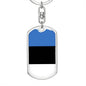 Estonia Flag Keychain Dog Tag Stainless Steel or 18k Gold-Express Your Love Gifts