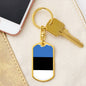 Estonia Flag Keychain Dog Tag Stainless Steel or 18k Gold-Express Your Love Gifts