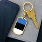 Estonia Flag Keychain Dog Tag Stainless Steel or 18k Gold-Express Your Love Gifts