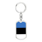 Estonia Flag Keychain Dog Tag Stainless Steel or 18k Gold-Express Your Love Gifts