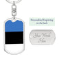 Estonia Flag Keychain Dog Tag Stainless Steel or 18k Gold-Express Your Love Gifts