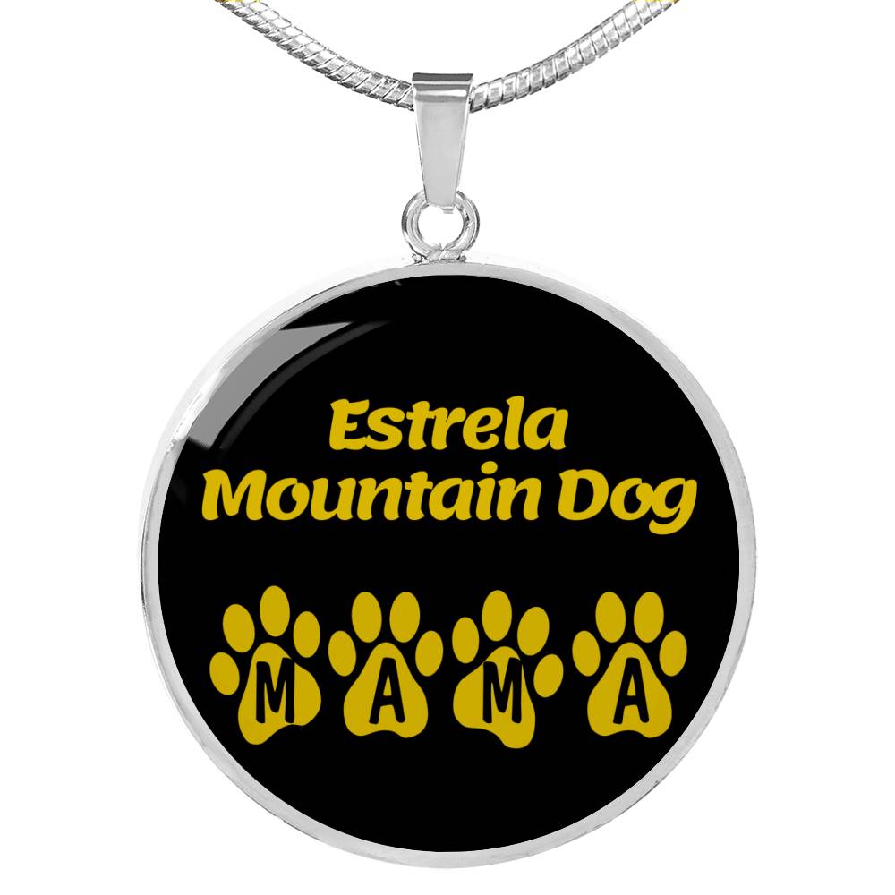 Estrela Mountain Dog Mama Circle Necklace Stainless Steel or 18k Gold 18-22" Dog Owner Lover-Express Your Love Gifts