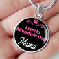 Estrela Mountain Dog Mama Necklace Circle Pendant Stainless Steel or 18k Gold 18-22" Dog Mom Pendant-Express Your Love Gifts