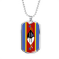 Eswatini Flag Necklace Stainless Steel or 18k Gold Dog Tag 24" Chain-Express Your Love Gifts