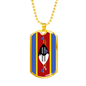 Eswatini Flag Necklace Stainless Steel or 18k Gold Dog Tag 24" Chain-Express Your Love Gifts