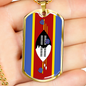 Eswatini Flag Necklace Stainless Steel or 18k Gold Dog Tag 24" Chain-Express Your Love Gifts