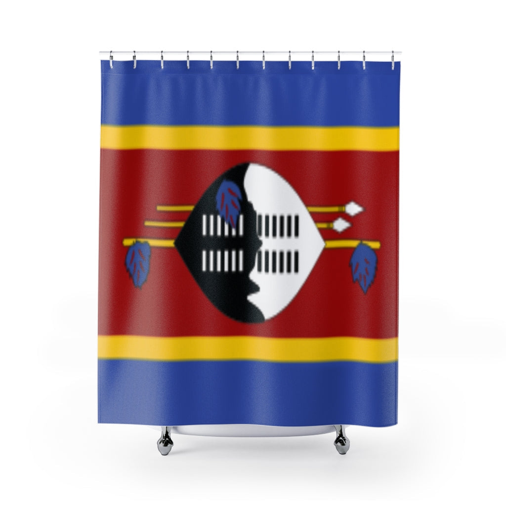Eswatini Flag Stylish Design 71" x 74" Elegant Waterproof Shower Curtain for a Spa-like Bathroom Paradise Exceptional Craftsmanship-Express Your Love Gifts
