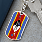 Eswatini Flag Swivel Keychain Dog Tag Stainless Steel or 18k Gold-Express Your Love Gifts