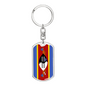 Eswatini Flag Swivel Keychain Dog Tag Stainless Steel or 18k Gold-Express Your Love Gifts