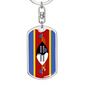 Eswatini Flag Swivel Keychain Dog Tag Stainless Steel or 18k Gold-Express Your Love Gifts