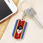 Eswatini Flag Swivel Keychain Dog Tag Stainless Steel or 18k Gold-Express Your Love Gifts