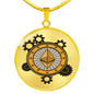 Ethereum Black Circle Necklace Stainless Steel or 18k Gold 18-22"-Express Your Love Gifts
