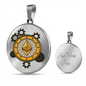 Ethereum Black Circle Necklace Stainless Steel or 18k Gold 18-22"-Express Your Love Gifts