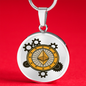 Ethereum Black Circle Necklace Stainless Steel or 18k Gold 18-22"-Express Your Love Gifts