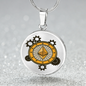 Ethereum Black Circle Necklace Stainless Steel or 18k Gold 18-22"-Express Your Love Gifts