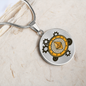 Ethereum Black Circle Necklace Stainless Steel or 18k Gold 18-22"-Express Your Love Gifts