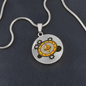 Ethereum Black Circle Necklace Stainless Steel or 18k Gold 18-22"-Express Your Love Gifts