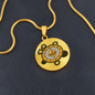 Ethereum Black Circle Necklace Stainless Steel or 18k Gold 18-22"-Express Your Love Gifts