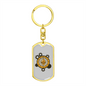 Ethereum Crypto Keychain Stainless Steel or 18k Gold Dog Tag Keyring-Express Your Love Gifts