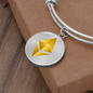 Ethereum Cryptocurrency Black Gold Bracelet Stainless Steel or 18k Gold Circle Bangle-Express Your Love Gifts