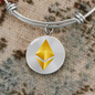 Ethereum Cryptocurrency Black Gold Bracelet Stainless Steel or 18k Gold Circle Bangle-Express Your Love Gifts