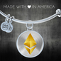 Ethereum Cryptocurrency Black Gold Bracelet Stainless Steel or 18k Gold Circle Bangle-Express Your Love Gifts