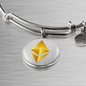 Ethereum Cryptocurrency Black Gold Bracelet Stainless Steel or 18k Gold Circle Bangle-Express Your Love Gifts