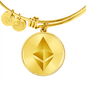 Ethereum Cryptocurrency Black Gold Bracelet Stainless Steel or 18k Gold Circle Bangle-Express Your Love Gifts