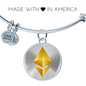 Ethereum Cryptocurrency Black Gold Bracelet Stainless Steel or 18k Gold Circle Bangle-Express Your Love Gifts