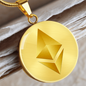 Ethereum Cryptocurrency Black Gold Circle Necklace Stainless Steel or 18k Gold 18-22"-Express Your Love Gifts
