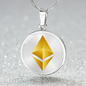 Ethereum Cryptocurrency Black Gold Circle Necklace Stainless Steel or 18k Gold 18-22"-Express Your Love Gifts