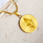 Ethereum Cryptocurrency Black Gold Circle Necklace Stainless Steel or 18k Gold 18-22"-Express Your Love Gifts
