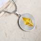 Ethereum Cryptocurrency Black Gold Circle Necklace Stainless Steel or 18k Gold 18-22"-Express Your Love Gifts